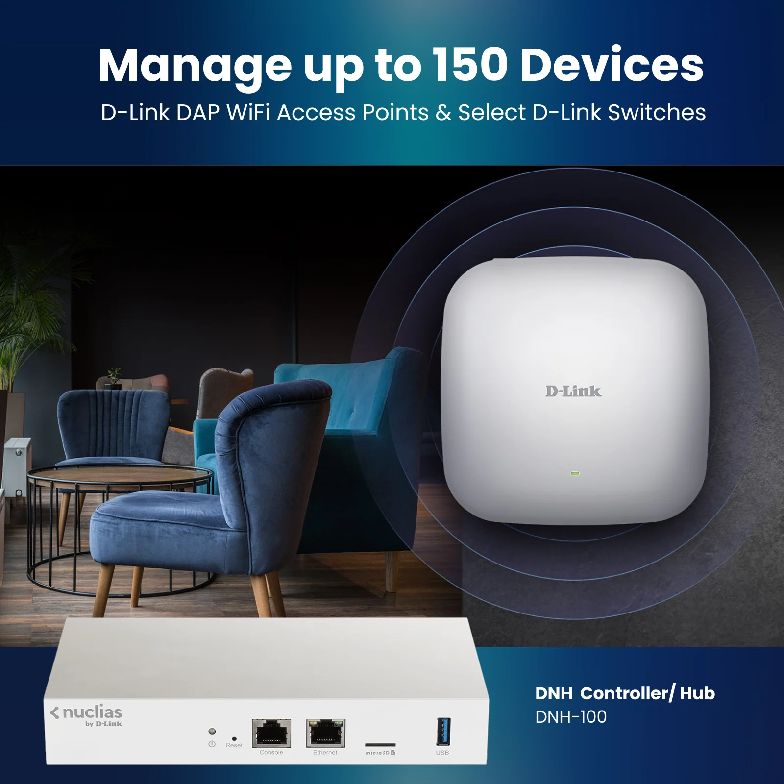 D-Link Nuclias Connect Hardware Controller | Scalable & Compact Network Solution |Management of up to 150 Devices | NDAA Compliant (DNH-100) - Image 5